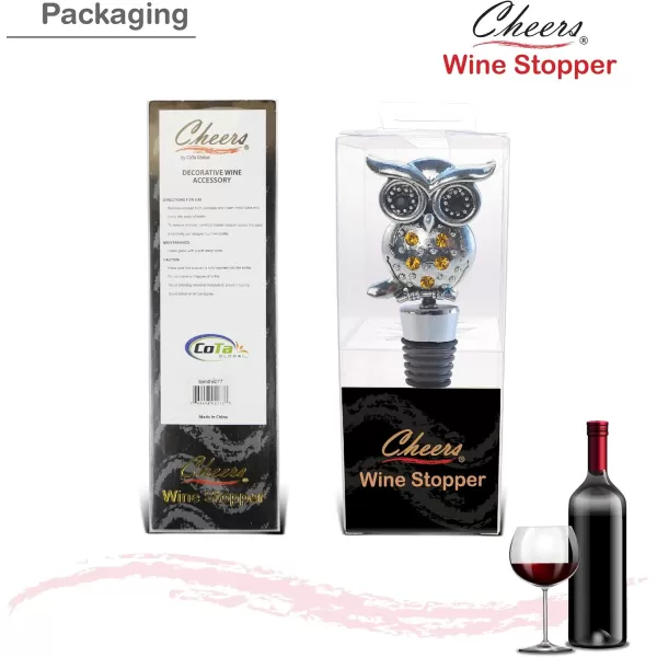 Cheers Flamingo Metal Wine Stopper  Elegant Vacuum Seal Reusable Bird Zoo Animal Wine Bottle Stopper Airtight Leak Proof Bottle Topper Cork Plug Cute Home Decor ampamp Bar Tool Accessory Unique GiftSilver Metal Owl