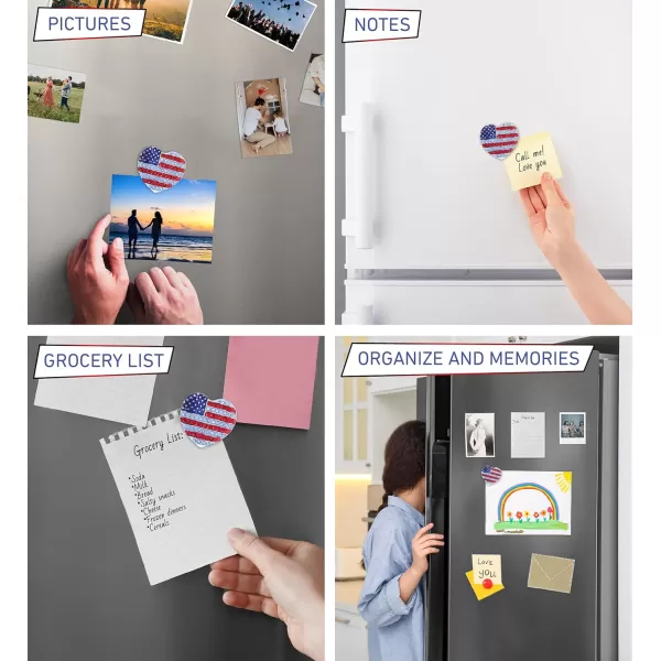 CoTa Global American Heart Sparkling Refrigerator Magnet  Silver Sparkling Rhinestones Crystals Cute USA Flag Magnet For Kitchen Fridge Locker Home Decor Cool Office Decorative Novelty  125 Inch