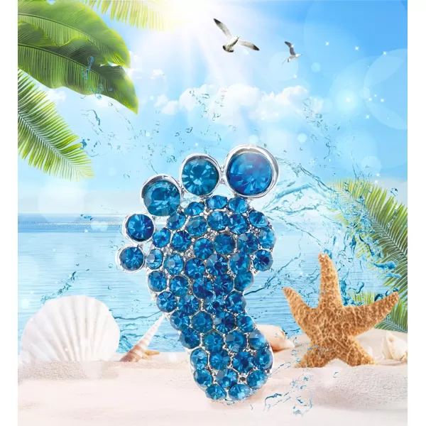 CoTa Global Blue Foot Sparkling Refrigerator Magnet  Silver Sparkling Rhinestones Crystals Cute Beach Magnet for Kitchen Fridge and Locker Home Decor ampamp Cool Office Decorative Novelty  175 Inches