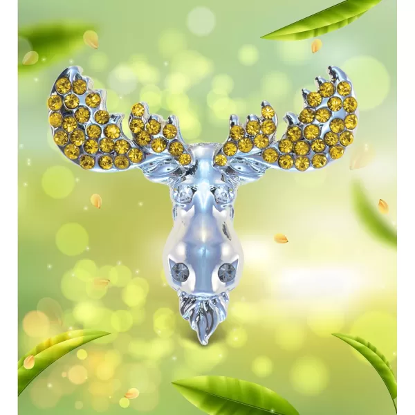 CoTa Global Moose Sparkling Refrigerator Magnet  Silver Sparkling Rhinestones Crystals Cute Wild Life Animal Magnet For Kitchen Fridge Locker Home Decor Cool Office Decorative Novelty  175 Inch