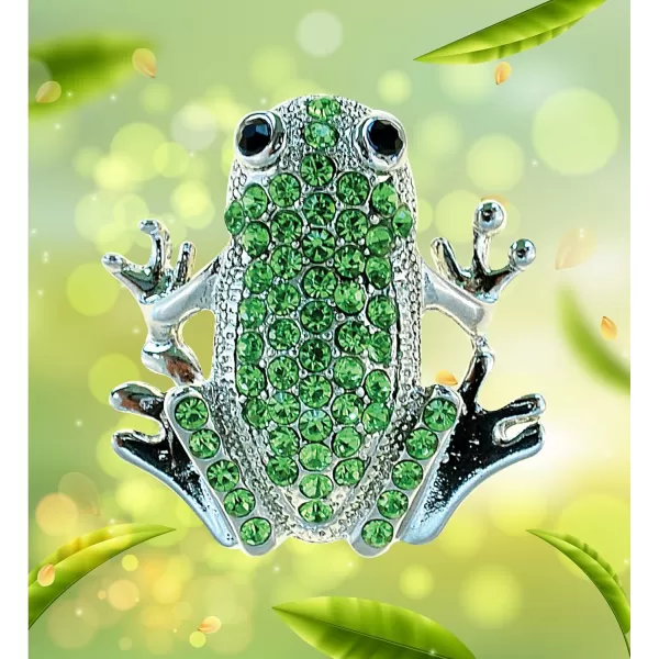 CoTa Global Sparkling Green Frog Refrigerator Magnet  Elegant Green Rhinestones Crystals Magnetic Fridge Decoration Cute Animal Magnets for Fridge Locker Frog Kitchen Accessories  25 Inches