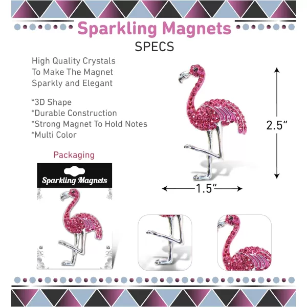 CoTa Global Sparkling Pink Flamingo Refrigerator Magnet  Elegant Pink Rhinestone Crystals Cute Flamingo Magnet for Kitchen Fridge Locker Cute Home Flamingo Decor Flamingo Kitchen Gifts  25 Inch