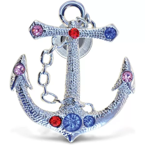 COTA Global Anchor Sparkling Refrigerator Magnet  Silver Sparkling Rhinestones Crystals Cute Sparkly Nautical Magnet for Kitchen Fridge Locker Home Decor Cool Office Decorative Novelty  2 Inch