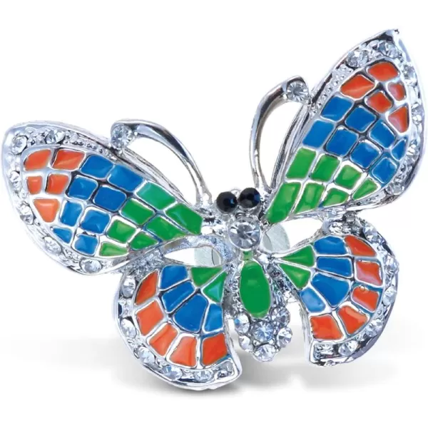 COTA Global Butterfly Sparkling Refrigerator Magnet  Silver Sparkling Rhinestones Crystals Cute Sparkly Animal Insect Magnet Kitchen Fridge Home Decor Cool Office Decorative Novelty  175quot