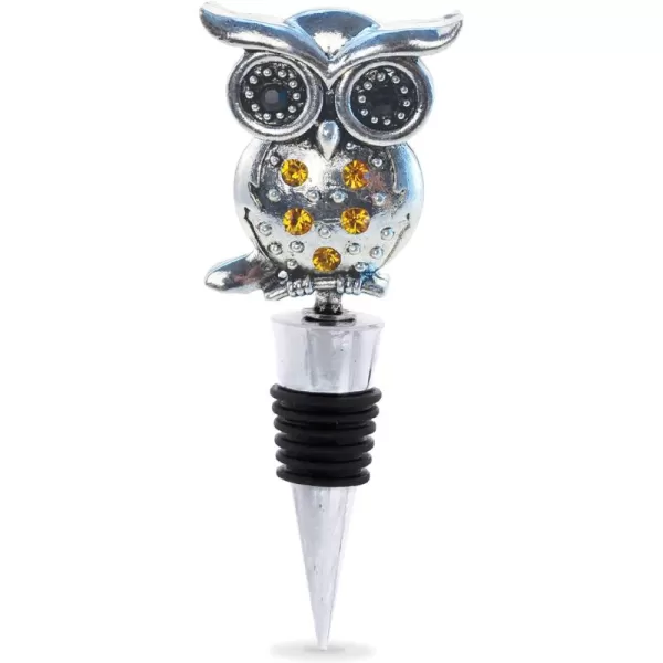 Cheers Flamingo Metal Wine Stopper  Elegant Vacuum Seal Reusable Bird Zoo Animal Wine Bottle Stopper Airtight Leak Proof Bottle Topper Cork Plug Cute Home Decor ampamp Bar Tool Accessory Unique GiftSilver Metal Owl