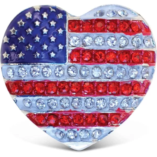 CoTa Global American Heart Sparkling Refrigerator Magnet  Silver Sparkling Rhinestones Crystals Cute USA Flag Magnet For Kitchen Fridge Locker Home Decor Cool Office Decorative Novelty  125 Inch
