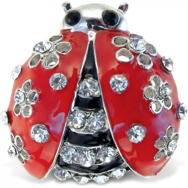 CoTa Global Ladybug Sparkling Refrigerator Magnet  Silver Sparkling Charm Rhinestones Crystals Cute Sparkly Animal Bug Magnet for Kitchen Door Fridge Cool Home ampamp Office Novelty Decor  125quot