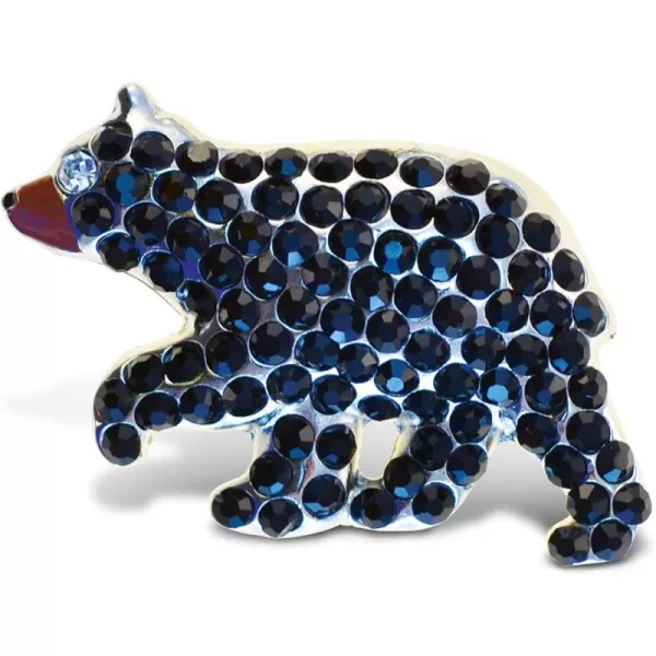 Puzzled Bear Refrigerator Sparkling Magnets with Crystals 5 Black brown silver