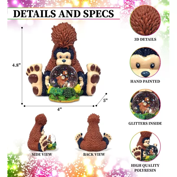 CoTa Global Big Foot Snow Globe Decor  Beautiful Pink Sparkle Snow Big Foot Figure Decor Unique Snow Globes for Kids Adults Collectible Glitter Globes Ornament for Home Birthday Christmas  45mm