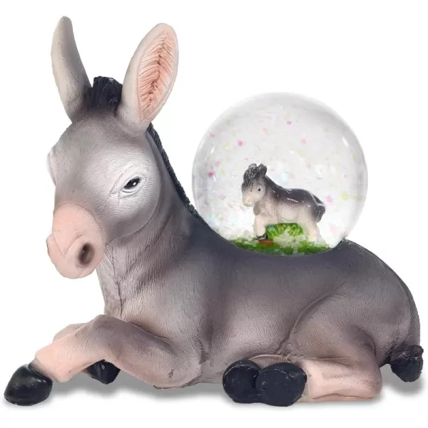 CoTa Global Donkey Snow Globe Decor  Beautiful Pink Sparkle Snow Donkey Figure Decor Unique Snow Globes for Kids and Adults Collectible Glitter Globes Ornament for Home Birthday Christmas  45mm