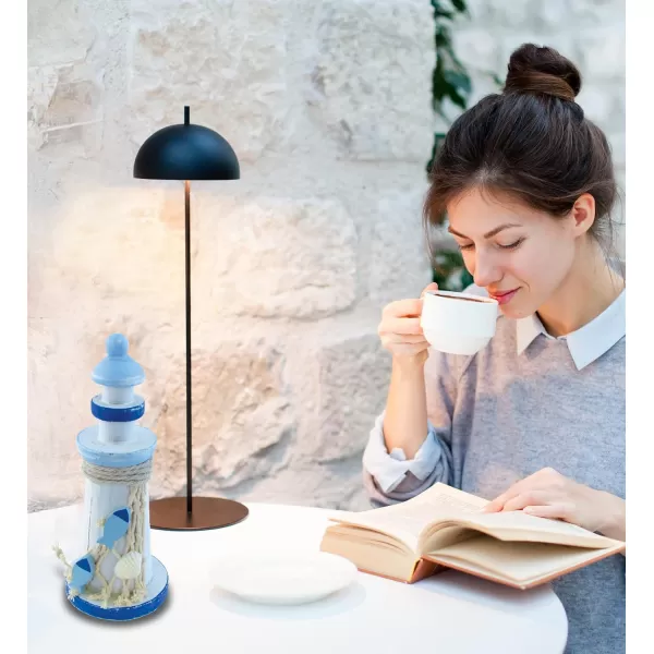 Puzzled Nautical Decor Light Blue Stripes Lighthouse