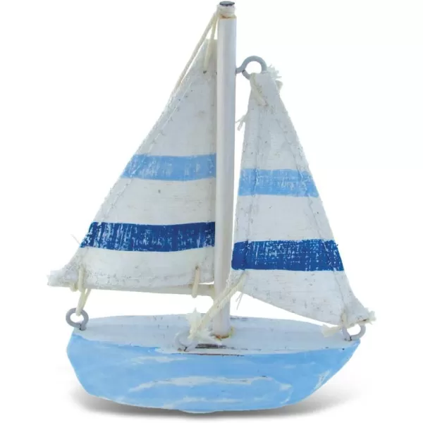 Puzzled Nautical Decor Light Blue Stripes Boat XSmall