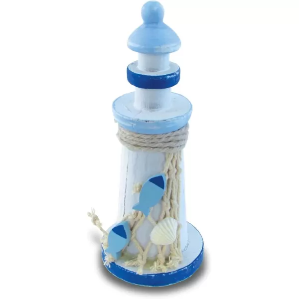 Puzzled Nautical Decor Light Blue Stripes Lighthouse