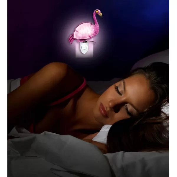 CoTa Global Ocean Life Night Lights  Frog Flamingo Shark and Penguin Home Dcor Wall Plug in Night Lights with Switch Decorative Hand Made Metal Glass Nightlights for Home  4 PIeces Pack