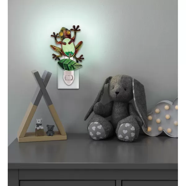 CoTa Global Ocean Life Night Lights  Frog Flamingo Shark and Penguin Home Dcor Wall Plug in Night Lights with Switch Decorative Hand Made Metal Glass Nightlights for Home  4 PIeces Pack