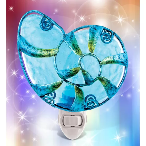 CoTa Global Ocean Life Night Lights  Sea Turtle Seashell Penguin and Octopus Home Dcor Wall Plug in Night Lights with Switch Decorative Hand Made Metal Glass Nightlights for Home  4 Pack