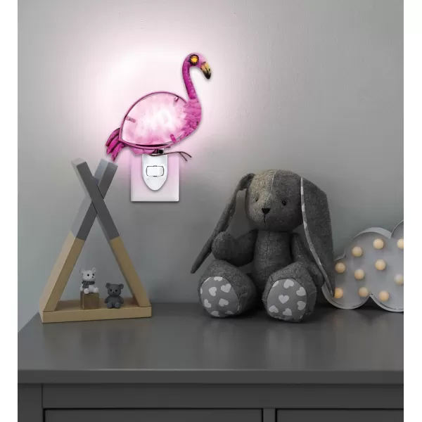 CoTa Global Ocean Life Night Lights  Shell Flamingo Shark and Starfish Home Dcor Wall Plug in Night Lights with Switch Decorative Hand Made Metal Glass Nightlights for Home  4 Pieces Pack