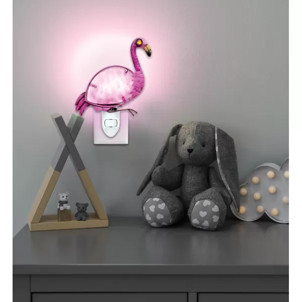 CoTa Global Wildlife Nightlights  Butterfly Owl Flamingo Sloth Home Decor Wall Plug in Night Lights with Switch Decorative Metal Glass Nightlights for Bathroom Kitchen Bedroom  4 Pcs Set
