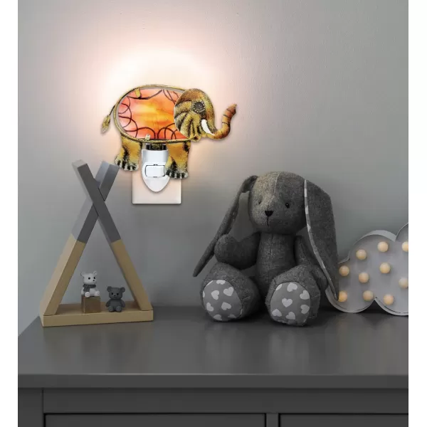 CoTa Global Wildlife Nightlights  Owl Elephant Monkey Sloth Home Decor Wall Plug in Night Lights with Switch Decorative Metal Glass Nightlights for Bathroom Nursery Bedroom  4 Pieces Set