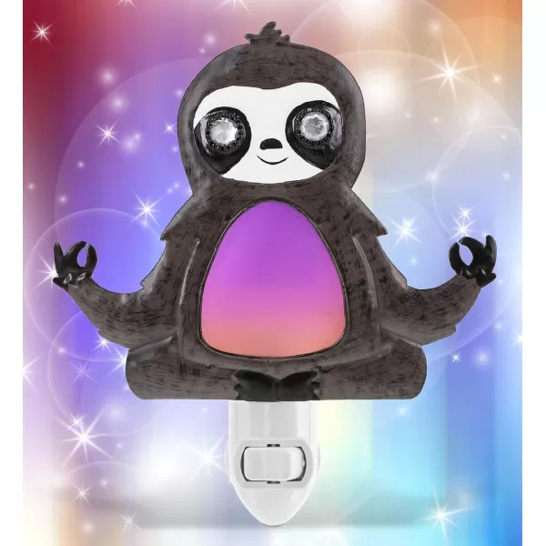 CoTa Global Wildlife Nightlights  Owl Elephant Monkey Sloth Home Decor Wall Plug in Night Lights with Switch Decorative Metal Glass Nightlights for Bathroom Nursery Bedroom  4 Pieces Set