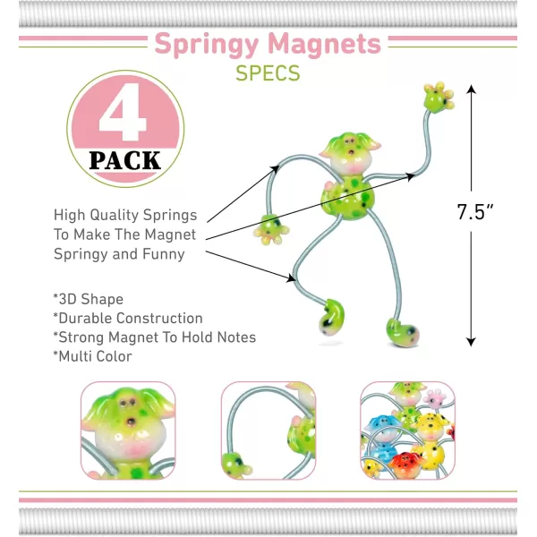 Puzzled Dog Springy Magnets Set of 4