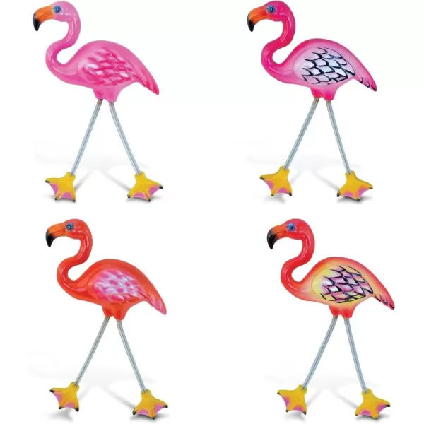 CoTa Global Flamingo Refrigerator Springy Magnets Set of 4  Assorted Color Cute Tropical Animal Springy Magnets For Kitchen Fridge Door Cool Zoo Animal Home ampamp Office Novelty Decor Accessory  4 Pack