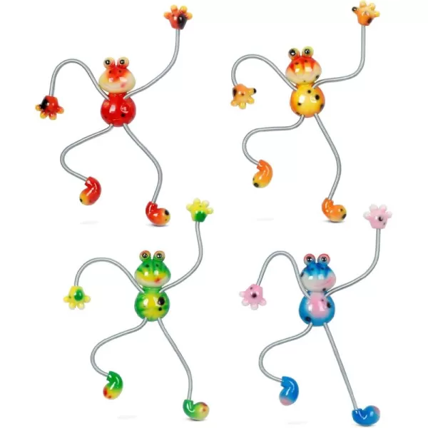 CoTa Global Frog Refrigerator Springy Magnets Set of 4  Assorted Color Cute Reptile Animal Springy Magnets for Kitchen Fridge Door Cool Rain Forest Home and Office Novelty Decor Accessory  4 Pack
