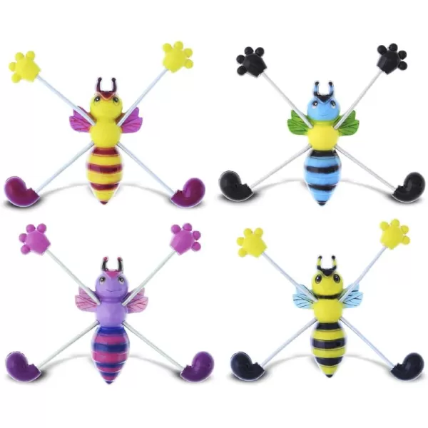 CoTa Global Honeybee Refrigerator Springy Magnets Set of 4  Assorted Color Fun Cute Animal Springy Magnets for Kitchen Fridge ampamp Locker Home Decor ampamp Cool Office Decorative Novelty Accessory  4 Pack