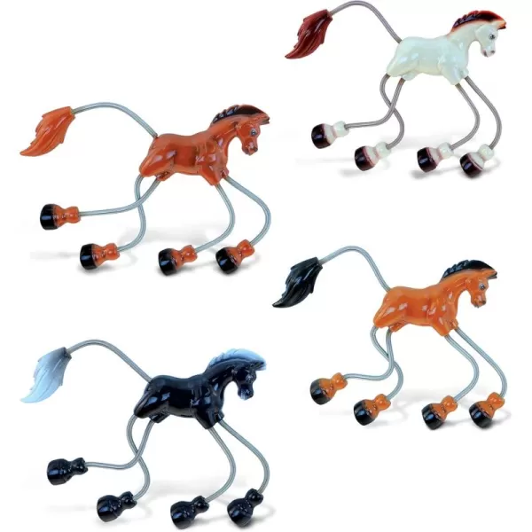 CoTa Global Horse Refrigerator Springy Magnets Set of 4  Assorted Color Fun Cute Wild Animal Springy Magnets For Kitchen Fridge Locker Home Decor ampamp Cool Office Decorative Novelty Accessory  4 Pack
