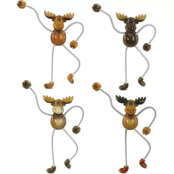 CoTa Global Moose Refrigerator Springy Magnets Set of 4  Assorted Color Cute Wild Life Elk Springy Magnets For Kitchen Fridge Door Cool Woodland Animal Home ampamp Office Novelty Decor Accessory  4 Pack