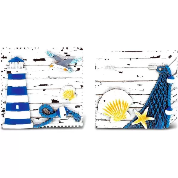 CoTa Global Postage Stamps  3D Designs  Nautical Blue Magnet 2pc Set  Item 7597