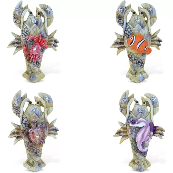 Puzzled Lobster Refrigerator Rockstone Magnet  Ocean Life Theme  Set of 4  Unique Affordable Gift and Souvenir  Item 7614