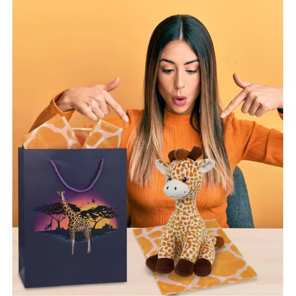 DolliBu Alien Large Gift Bag with Tissue Paper  Cute Space Alien Big Gift Wrap Bag with Handles and Alien Tissue Paper for Holiday Birthday Party Favor Gift Bags for Kids and Adult  13 InchesBlack Giraffe