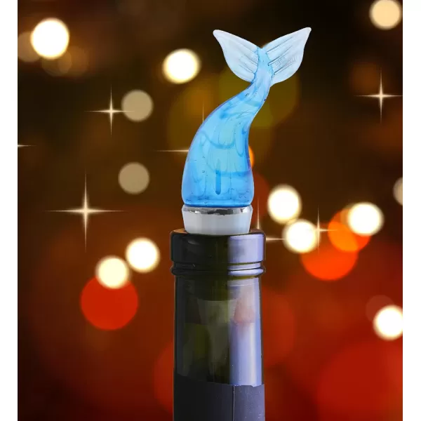 Cheers Black Bear Metal Wine Stopper  Elegant Vacuum Seal Reusable Wild Life Animal Wine Bottle Stopper Airtight Leak Proof Bottle Topper Cork Plug Cute Home Decor ampamp Bar Tool Accessory Unique GiftBlue Glass Mermaid Tail
