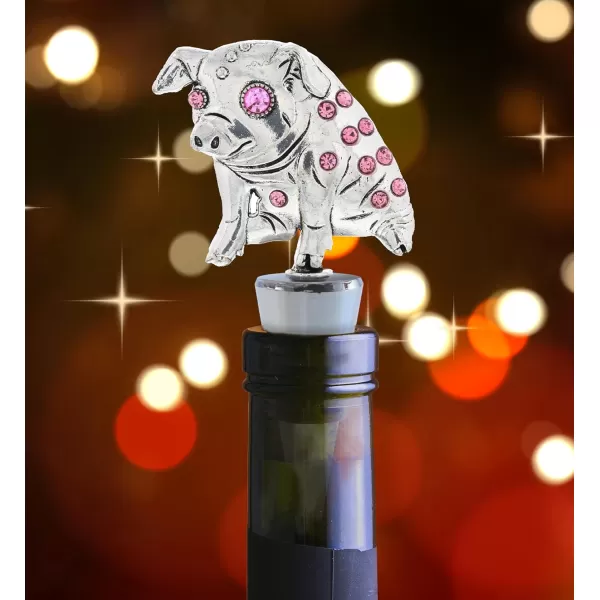Cheers Black Bear Metal Wine Stopper  Elegant Vacuum Seal Reusable Wild Life Animal Wine Bottle Stopper Airtight Leak Proof Bottle Topper Cork Plug Cute Home Decor ampamp Bar Tool Accessory Unique GiftSilver Metal Pig