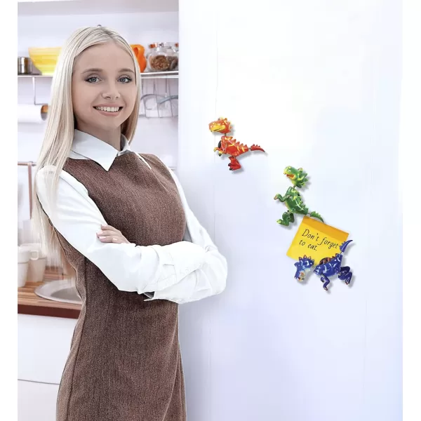Puzzled Tyrannosaurus Dinosaur Refrigerator Bobble Magnet Set of 3