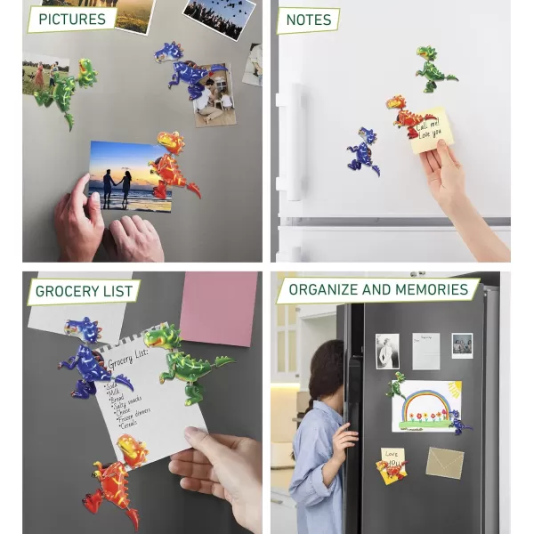 Puzzled Tyrannosaurus Dinosaur Refrigerator Bobble Magnet Set of 3