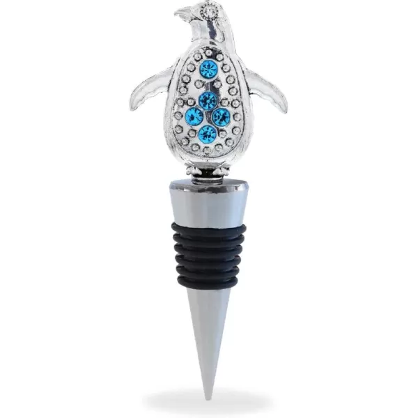 Cheers Black Bear Metal Wine Stopper  Elegant Vacuum Seal Reusable Wild Life Animal Wine Bottle Stopper Airtight Leak Proof Bottle Topper Cork Plug Cute Home Decor ampamp Bar Tool Accessory Unique GiftSilver Metal Penguin