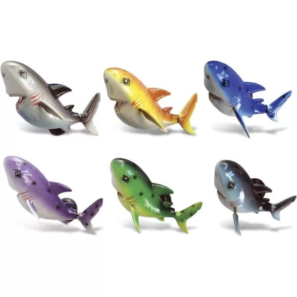 CoTa Global Bitting Shark Refrigerator Bobble Magnets Set of 6  Assorted Color Fun Cute Sea Life Animal Bobble Head Magnets For Kitchen Fridge Home Decor Cool Office and Decorative Novelty  6 Pack
