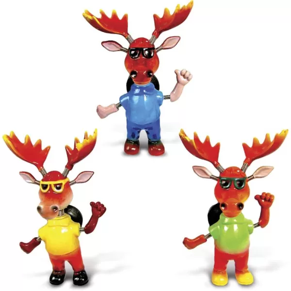 CoTa Global Cool Moose Refrigerator Bobble Magnets Set of 3  Assorted Color Fun Cute Wild Life Animal Bobble Head Magnets for Kitchen Fridge Home Decor and Cool Office Decorative Novelty  3 Pack