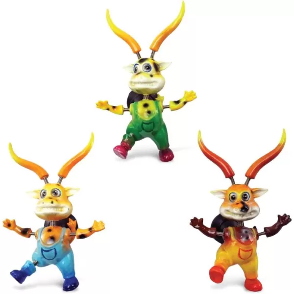 CoTa Global Longhorn Refrigerator Bobble Magnets Set of 3  Assorted Color Fun Cute Wild Life Animal Bobble Head Magnets for Kitchen Fridge Home Decor Cool Office and Decorative Novelty  3 Pack