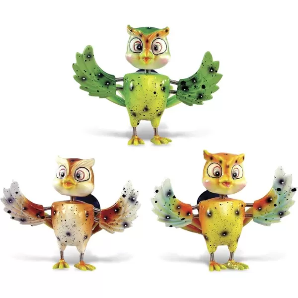 CoTa Global Owl Refrigerator Bobble Magnets Set of 3  Assorted Color Fun Cute Wild Life Bird Bobble Head Magnets for Kitchen Fridge Lockers Home Decor Cool Office and Decorative Novelty  3 Pack