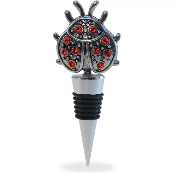 Puzzled Cheers Metal Wine Stopper Lady Bug