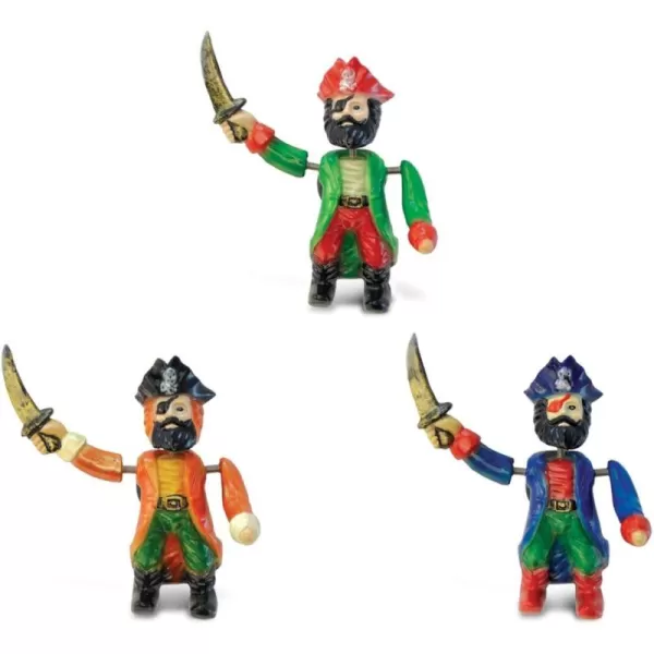 Puzzled Pirate Captain 2 Bobble Magnets Set of 3
