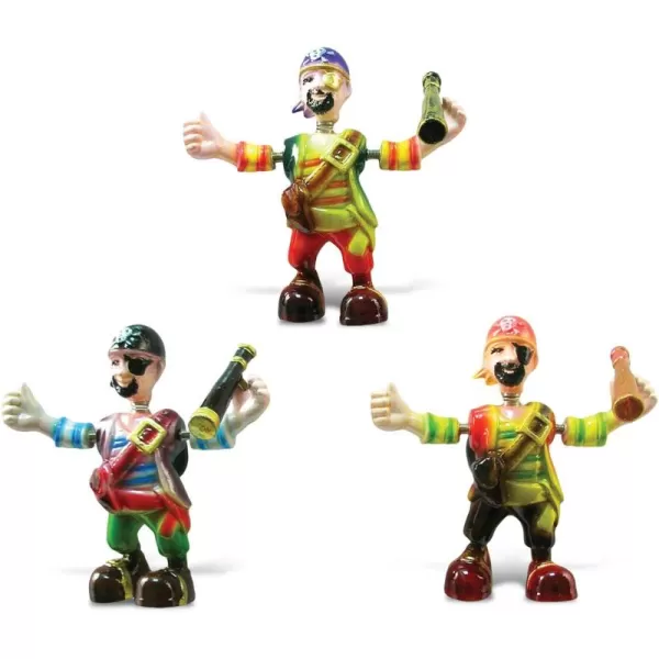 CoTa Global Pirate Refrigerator Bobble Magnets Set of 3  Assorted Color Fun Cute Nautical Bandit Bobble Head Magnets for Kitchen Fridge Lockers Home Decor Cool Office Decorative Novelty  3 Pack