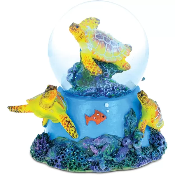 COTA Global Nautical Island Sea Turtle Snow Globe 65mm Figure Intricate Art Resin Coral Sculpture Ocean ampamp Sea Life Theme Dcor Handcrafted Hand Painted Tabletop Figurine Accent Unique Gift Souvenir