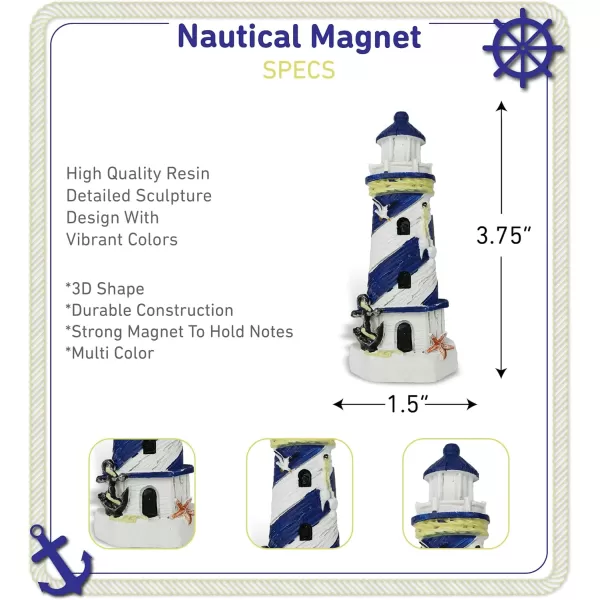 CoTa Global Blue Lighthouse Refrigerator Nautical Magnet  Maritime Decoration Lighthouse Resin Beach Design Fun ampamp Cute Ocean Magnet for Kitchen Fridge Locker Home Decor ampamp Office Decor Novelty
