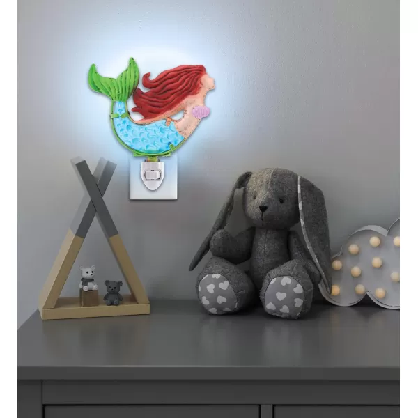 CoTa Global Ocean Life Night Lights  Sea Turtle Shell Mermaid Octopus Home Decor Wall Plug in Night Lights with Switch Decorative Metal Glass Nightlights 4 Piece