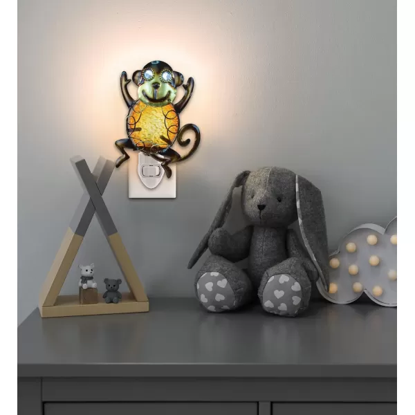 Puzzled Monkey Handcraft Art Glass and Metal Decorative Night Light Home Dcor  Buildings Collection  Elegant Unique Gift and Useful Souvenir