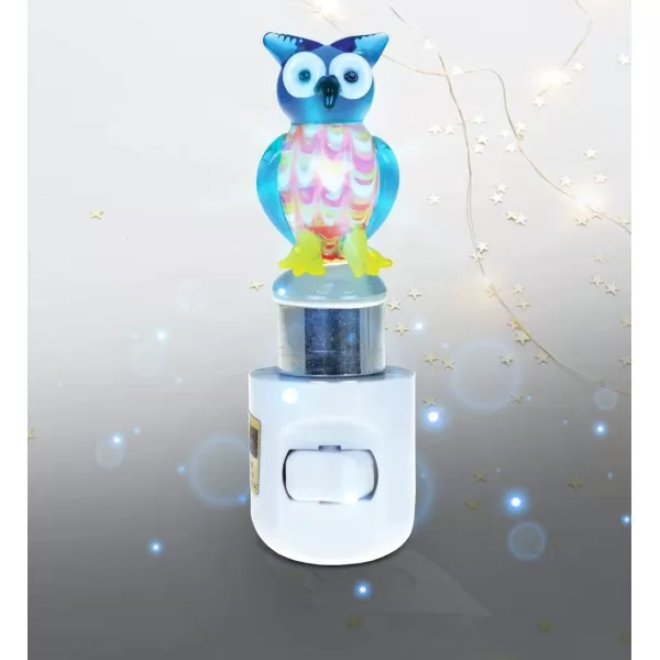 Puzzled Owl Handcraft Art Glass Decorative Night Light Home Dcor  Animal Theme  Unique and Elegant Gift